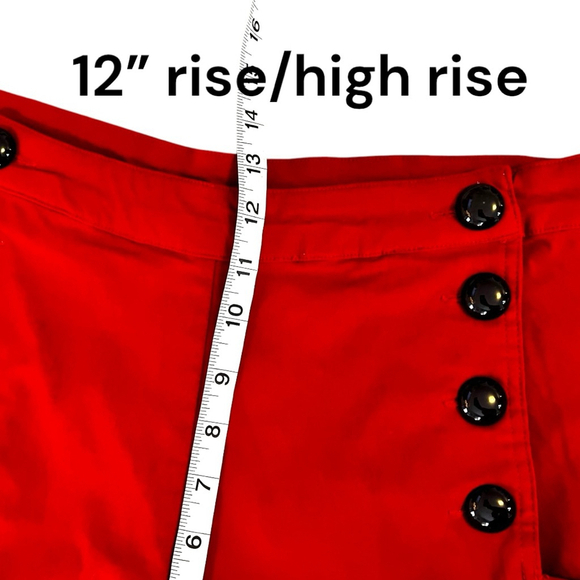 Women's Voodoo Vixen Sailor Retro Style High Rise Bombshell Shorts, XL, Red - Picture 13 of 16